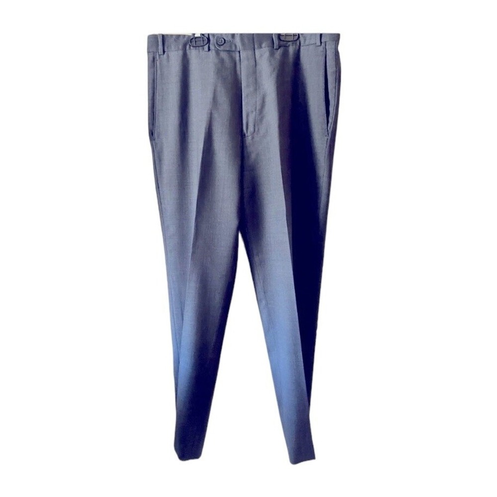 Di Milano Uomo Mens Gray Flat‎ Front Dress Slacks Trousers Regular Fit 34x32